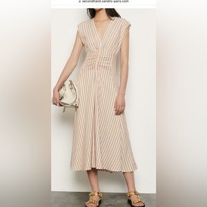 Sandro Long dress with stylish stripe pattern Size 36